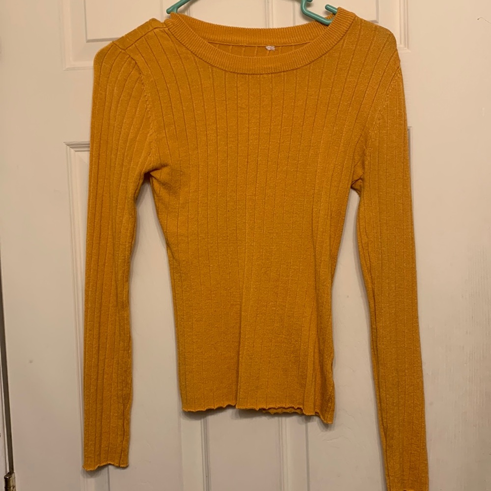 Fitted Dark Gold Long Sleeved Shirt